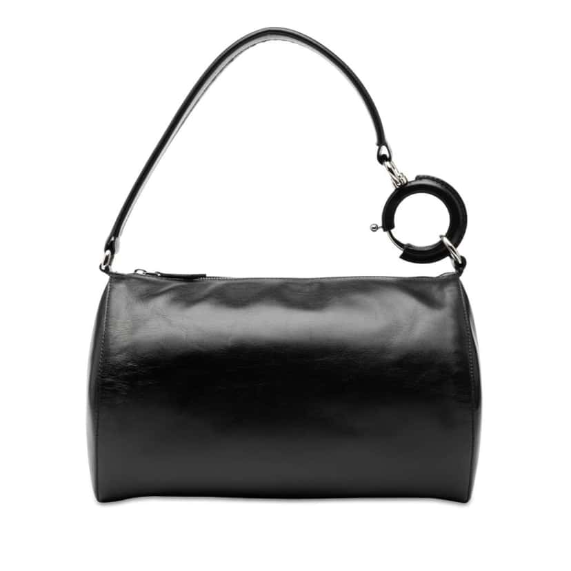Burberry Leather Rhombi Shoulder Bag Black Leather Very good condition - Front View
