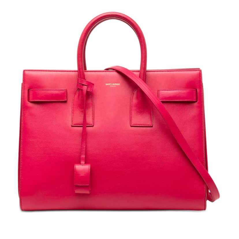Saint Laurent Small Leather Sac De Jour Satchel Pink Leather Very good condition - Front View