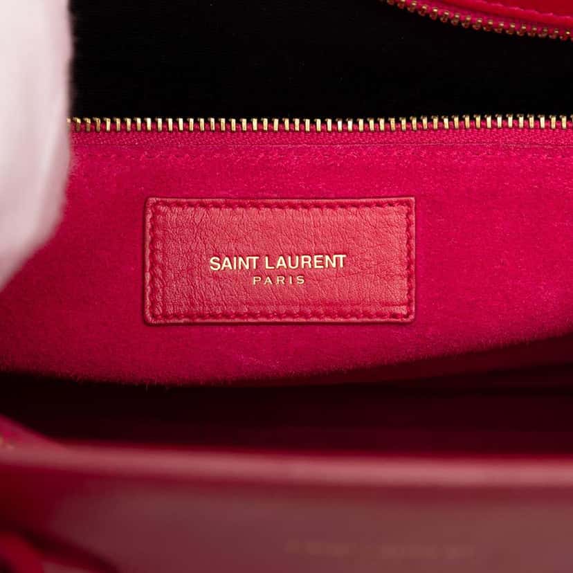 Saint Laurent Small Leather Sac De Jour Satchel Pink Leather Very good condition - Box View