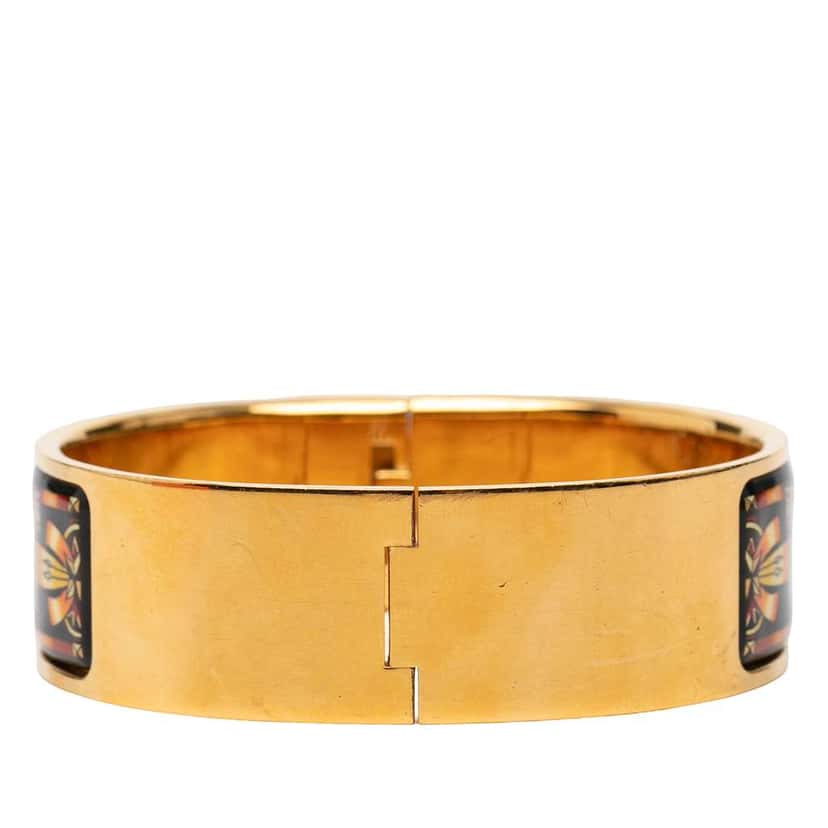 Hermès Wide Enamel Horse Loquet Bracelet PM Black Very good condition - Inside View