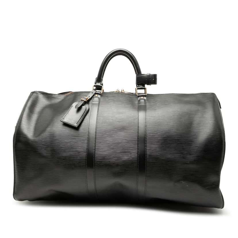 Louis Vuitton Epi Keepall 55 Black Leather Fair condition - Front View