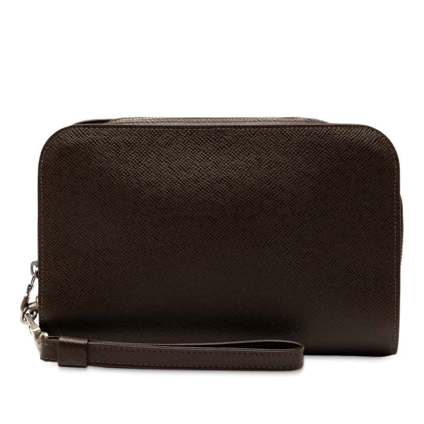 Louis Vuitton Taiga Pochette Baikal Brown Leather Very good condition - Front View