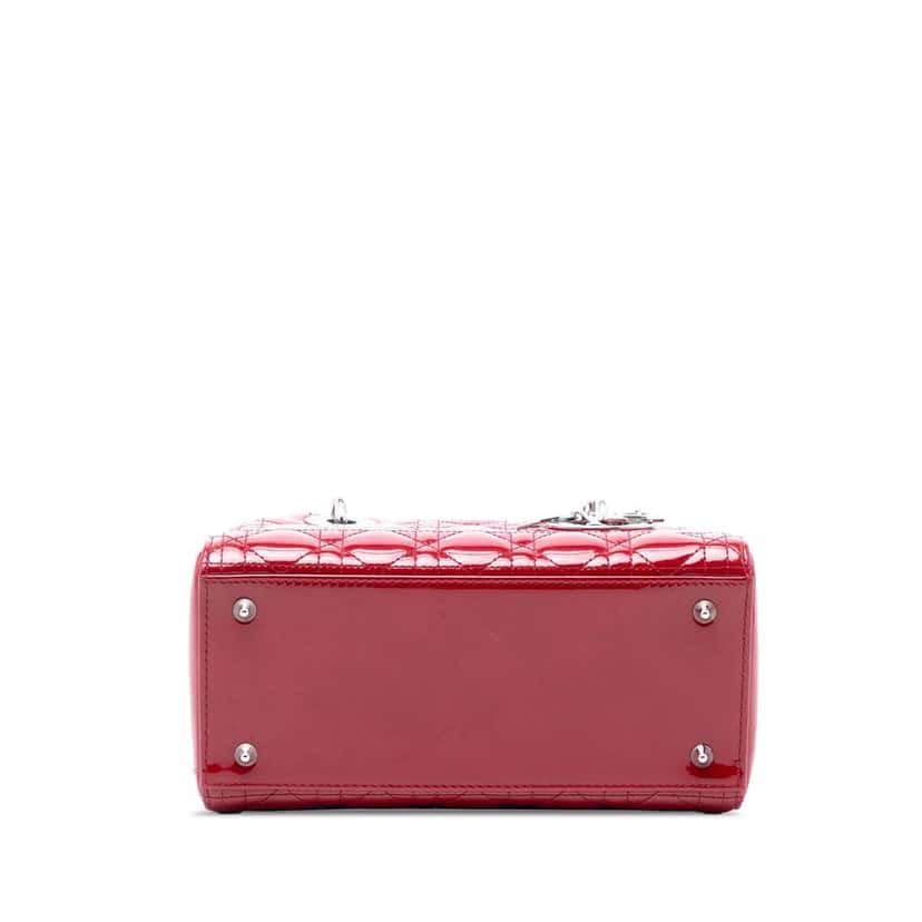 Dior Medium Patent Cannage Lady Dior Red Leather Very good condition - Inside View