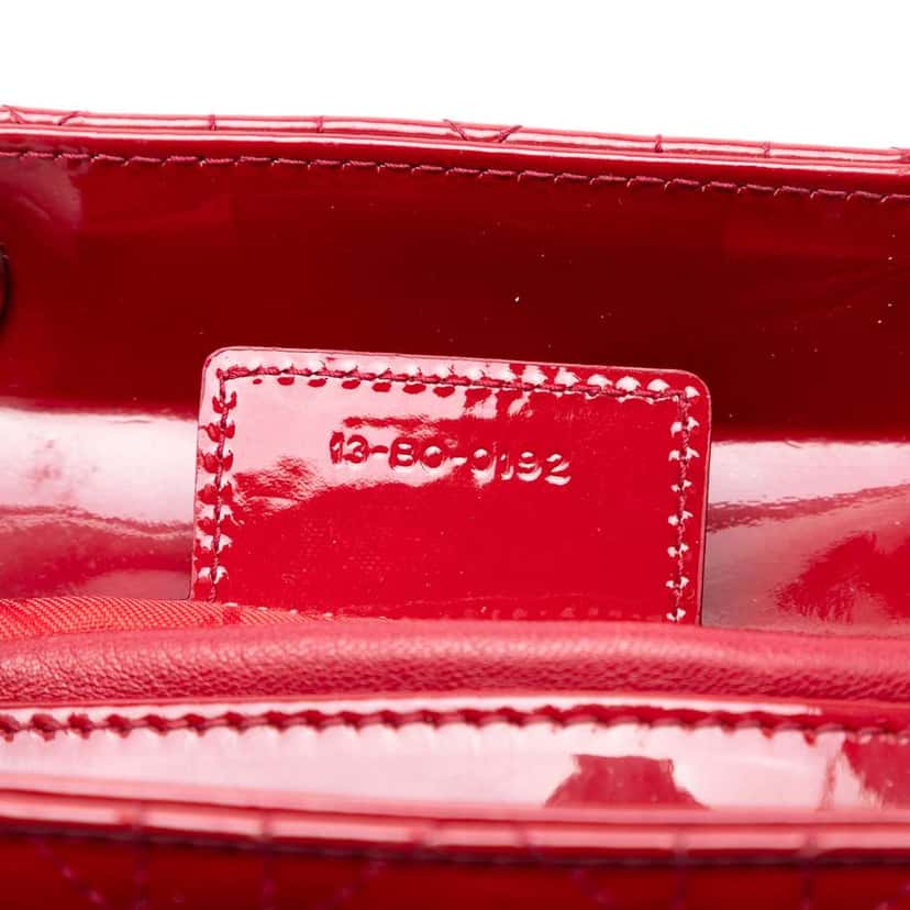 Dior Medium Patent Cannage Lady Dior Red Leather Very good condition - Box View