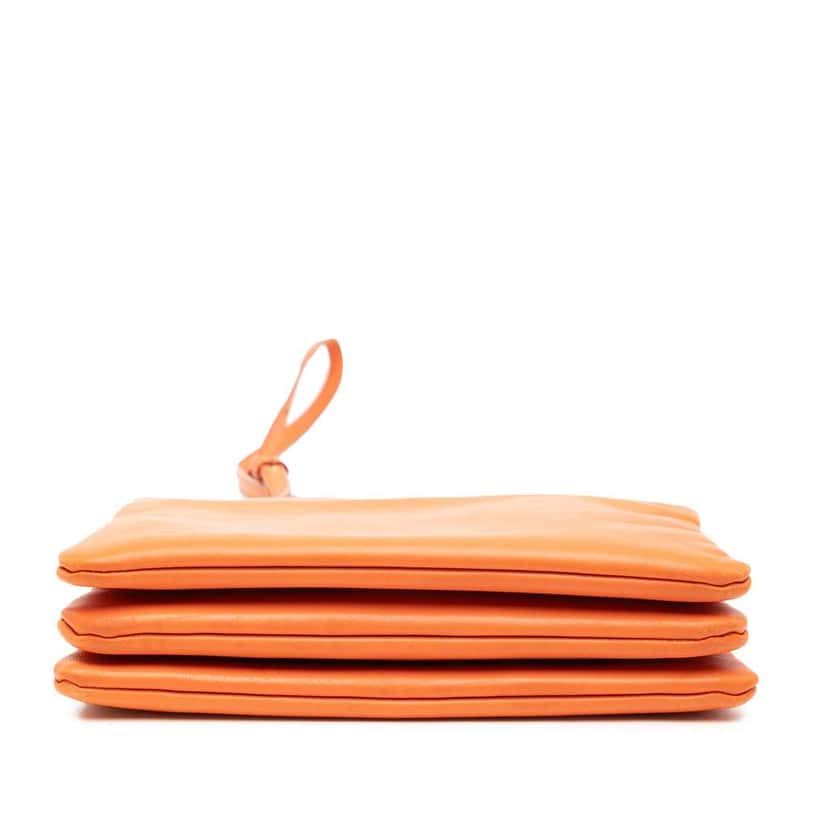 Celine Small Lambskin Trio Crossbody Orange Leather Good condition - Inside View