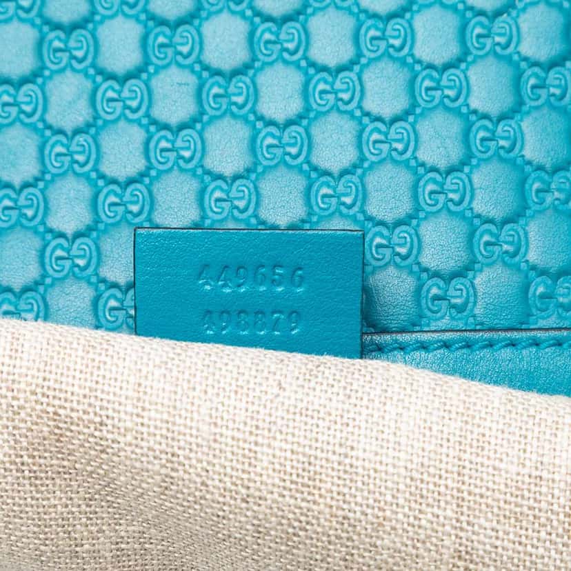 Gucci Small Microguccissima Joy Satchel Blue Leather Very good condition - Box View