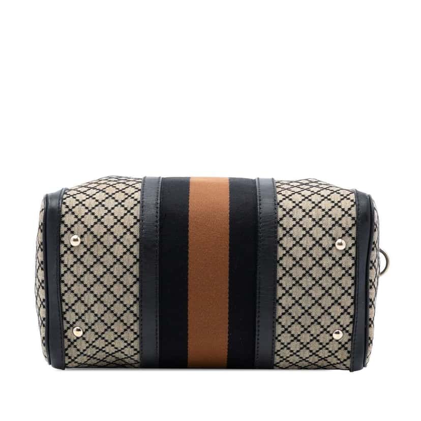 Gucci Medium Diamante Canvas Web Joy Boston Bag Brown Canvas Good condition - Inside View