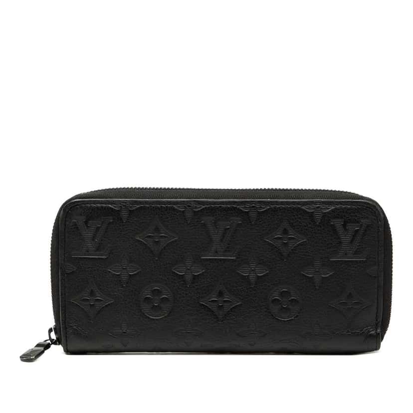 Louis Vuitton Monogram Shadow Horizontal Zippy Long Wallet Black Leather Good condition - Front View