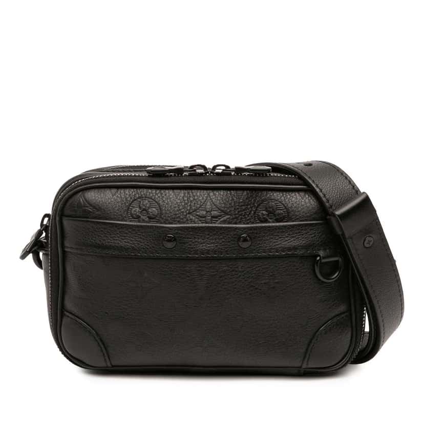 Louis Vuitton Monogram Shadow Alpha Wearable Wallet Black Leather Good condition - Front View