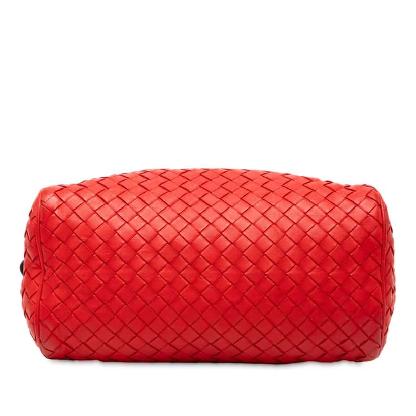 Bottega Veneta Mini Nappa Intrecciato Boston Bag Red Leather Very good condition - Inside View