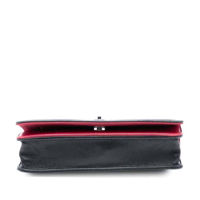Chanel CC Quilted Lambskin Wallet On Chain Black Leather Good condition - Inside View
