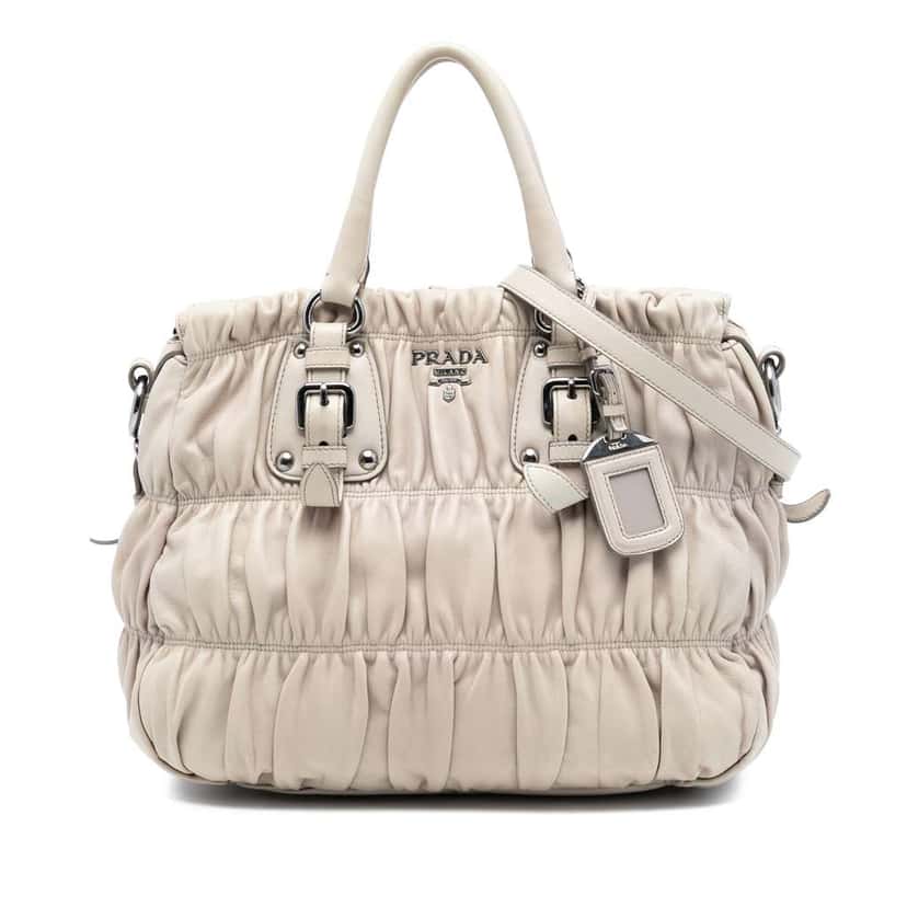 Prada Nappa Gaufre Satchel Brown Leather Good condition - Front View