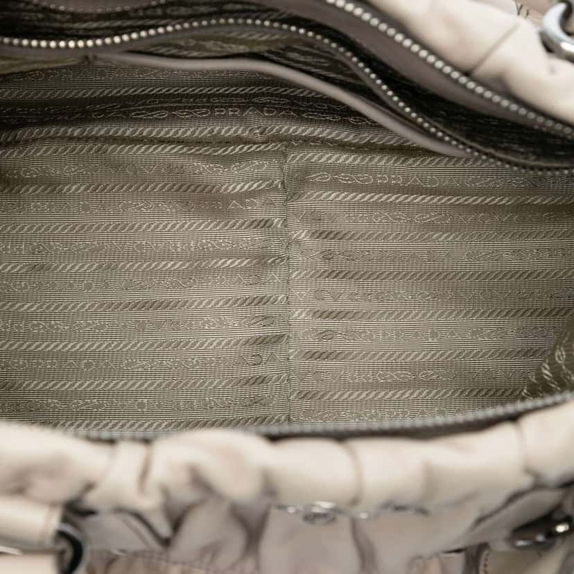Prada Nappa Gaufre Satchel Brown Leather Good condition - Model View