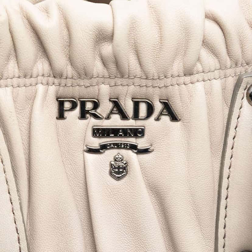 Prada Nappa Gaufre Satchel Brown Leather Good condition - Box View