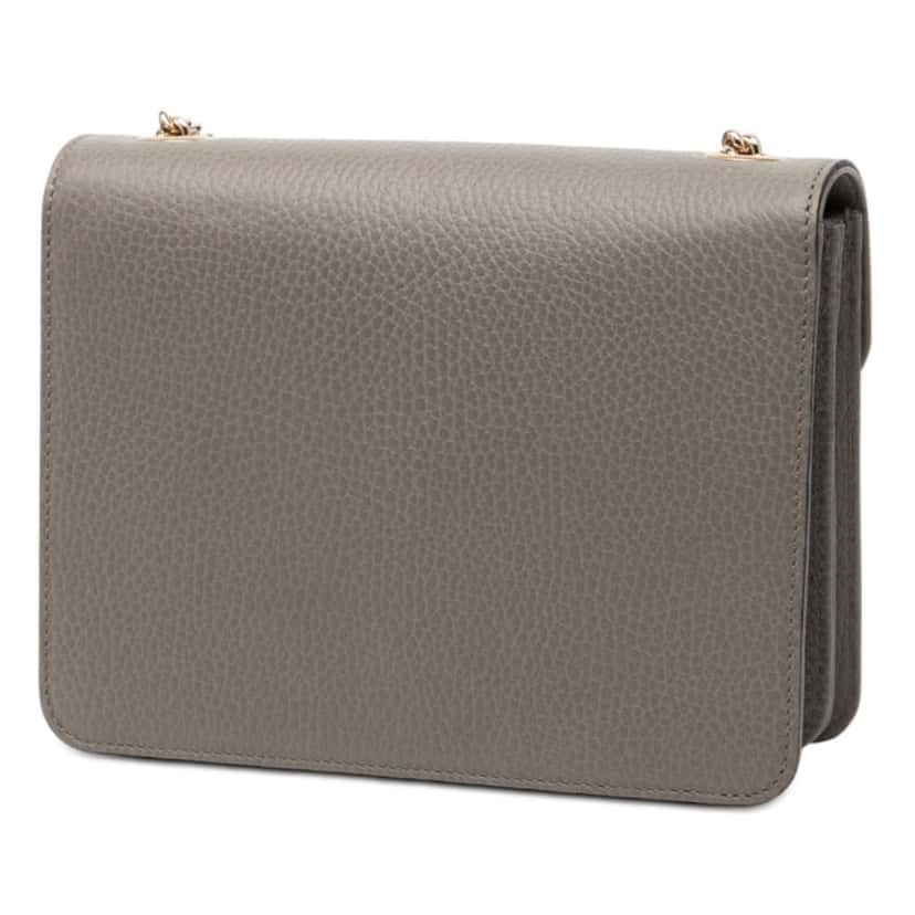Gucci Small Dollar Calfskin Interlocking G Crossbody Grey Leather Very good condition - Back View