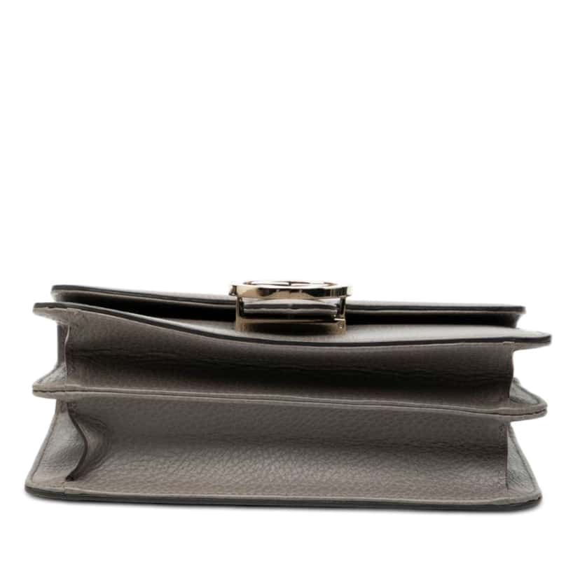 Gucci Small Dollar Calfskin Interlocking G Crossbody Grey Leather Very good condition - Inside View