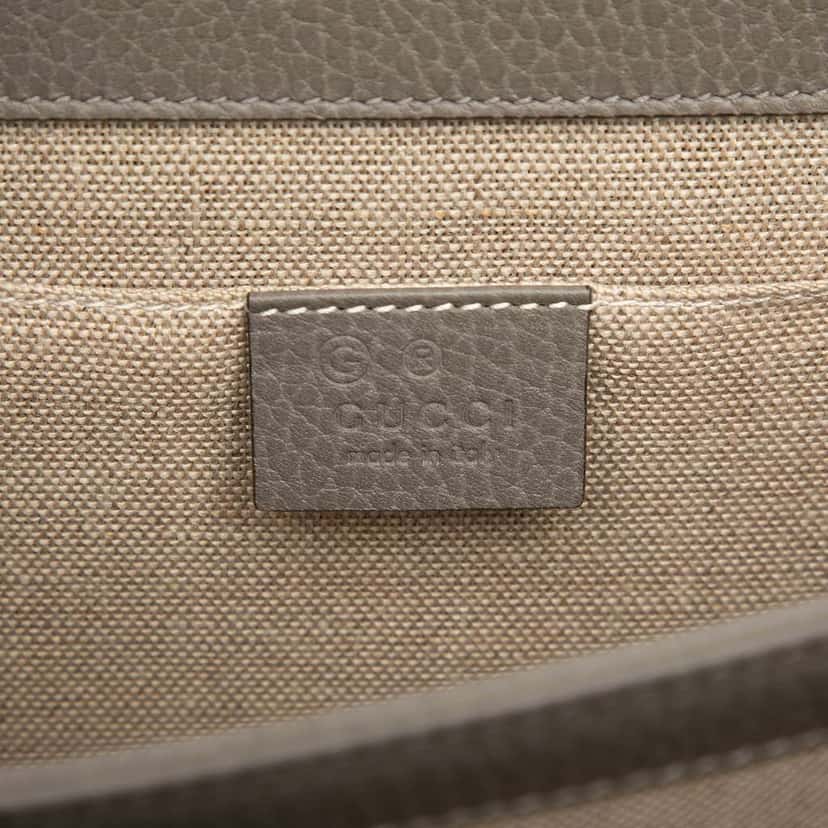 Gucci Small Dollar Calfskin Interlocking G Crossbody Grey Leather Very good condition - Box View