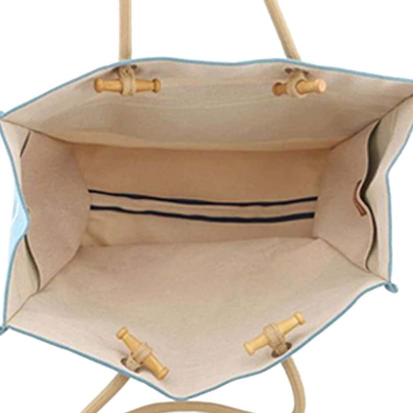 Hermès Toile Escale a la Plage Beach Bag Brown Canvas Very good condition - Model View