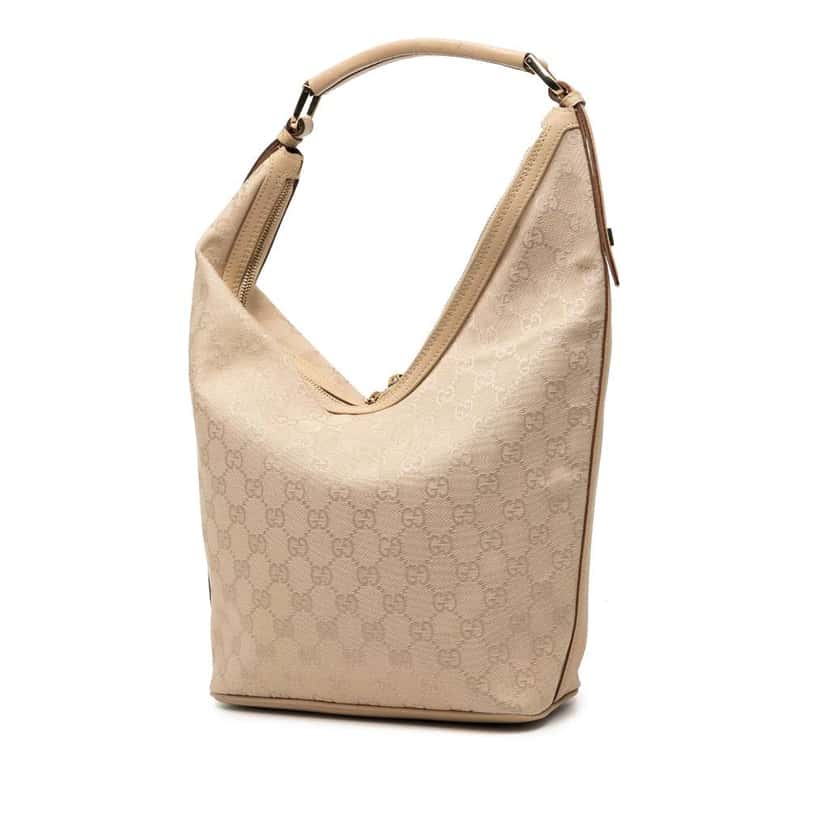 Gucci GG Canvas Half Moon Hobo Brown Canvas Good condition - Back View
