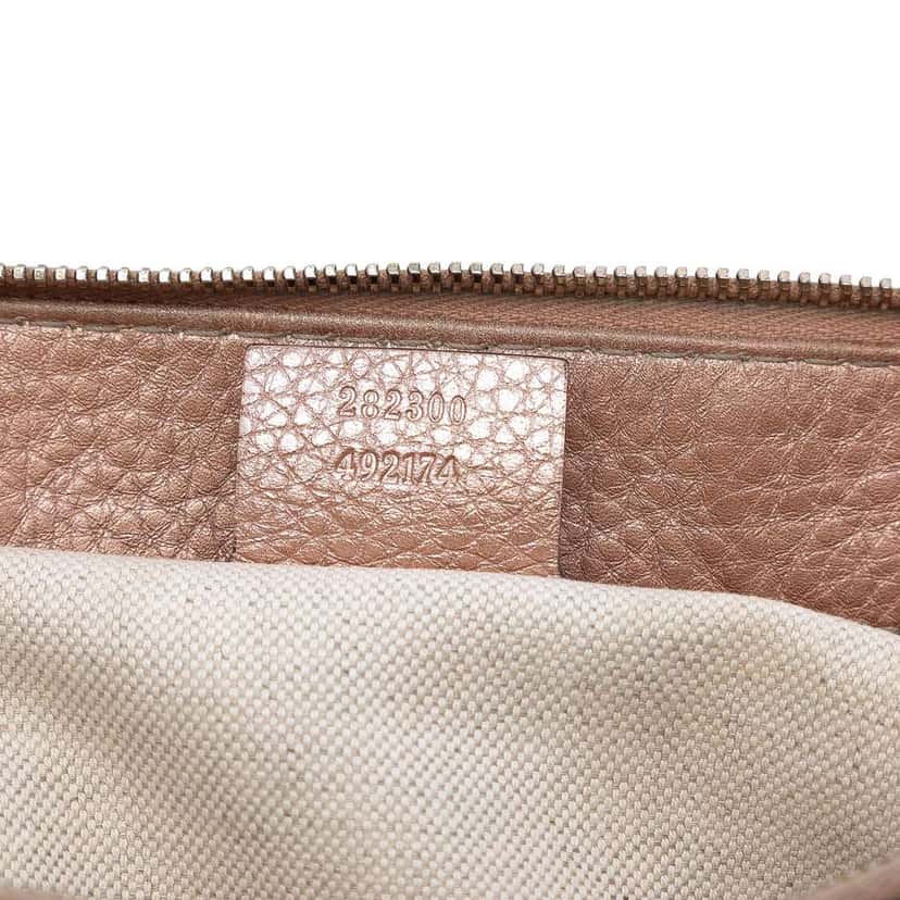 Gucci Metallic Pebbled Calfskin Bella Satchel Pink Leather Good condition - Box View