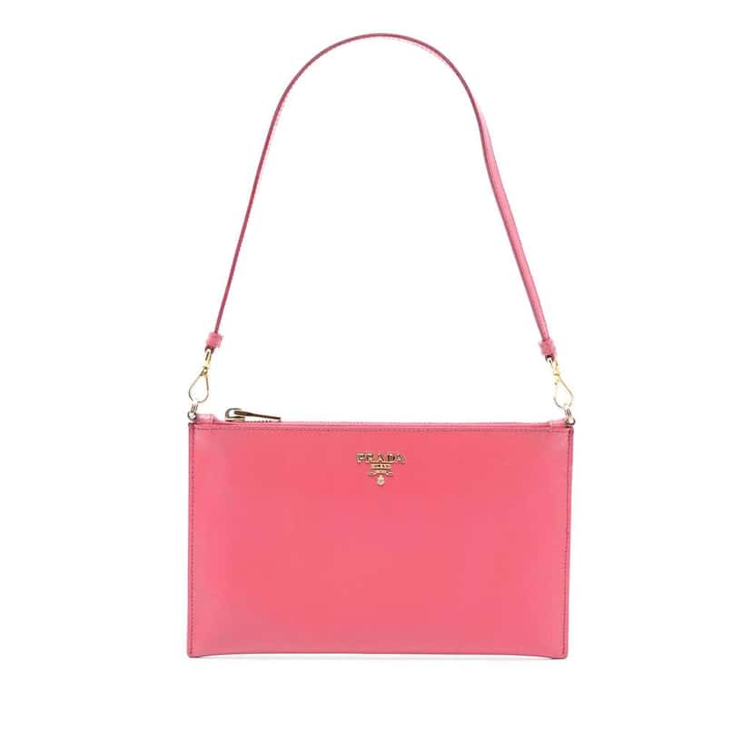 Prada Saffiano Shoulder Bag Pink Leather Very good condition - Front View