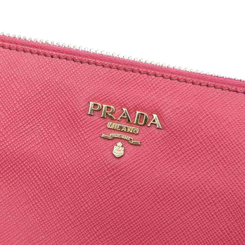 Prada Saffiano Shoulder Bag Pink Leather Very good condition - Box View