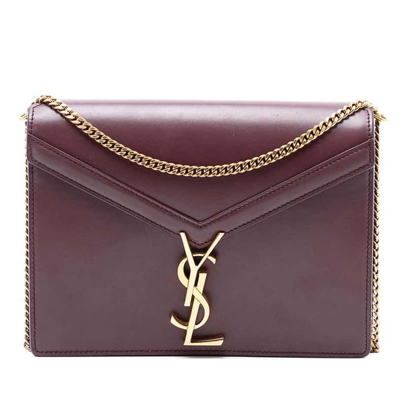 Saint Laurent Smooth Calfskin Monogram Cassandra Clasp Bag Red Leather Very good condition - Front View