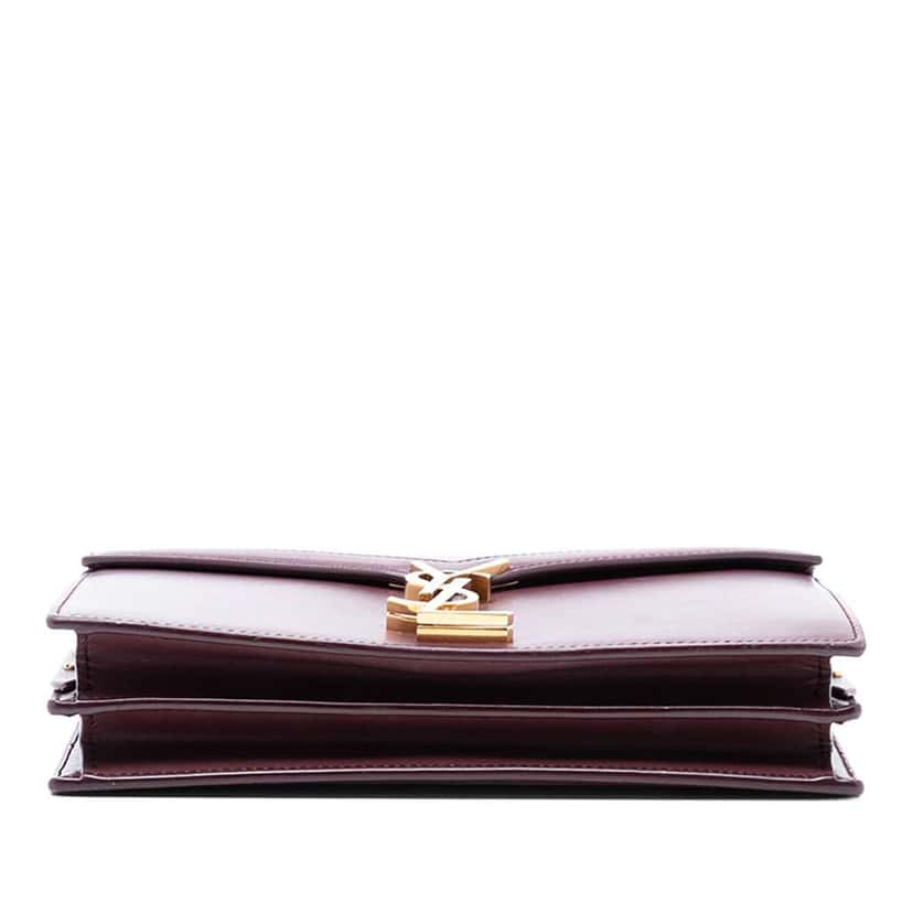 Saint Laurent Smooth Calfskin Monogram Cassandra Clasp Bag Red Leather Very good condition - Inside View