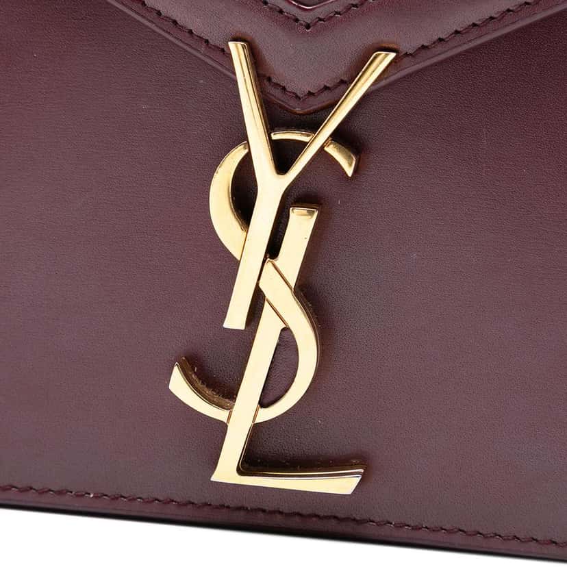 Saint Laurent Smooth Calfskin Monogram Cassandra Clasp Bag Red Leather Very good condition - Box View