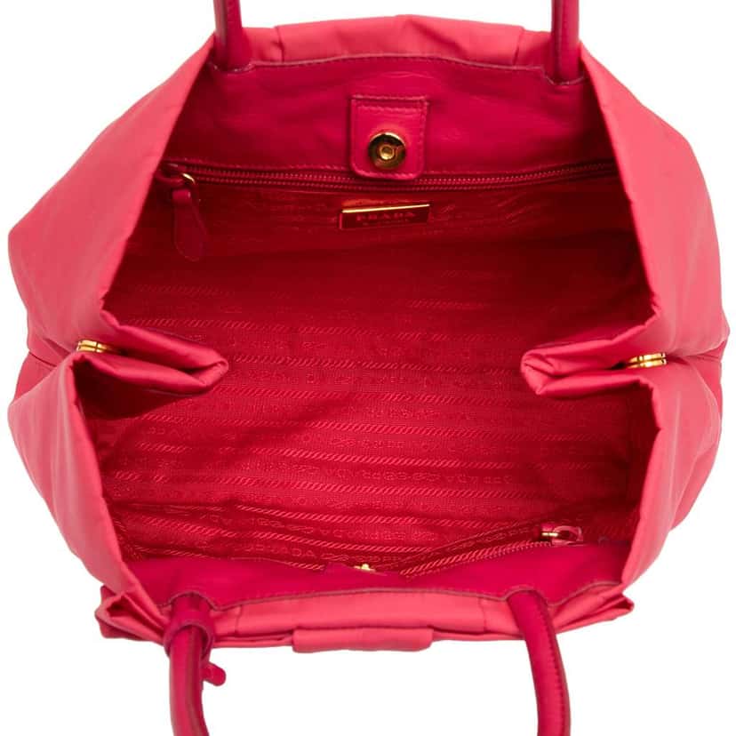Prada Tessuto Fiocco Bow Tote Pink Very good condition - Model View