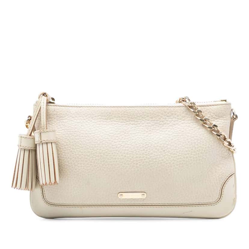 Burberry Leather Tassel Chain Crossbody Brown Leather Very good condition - Front View
