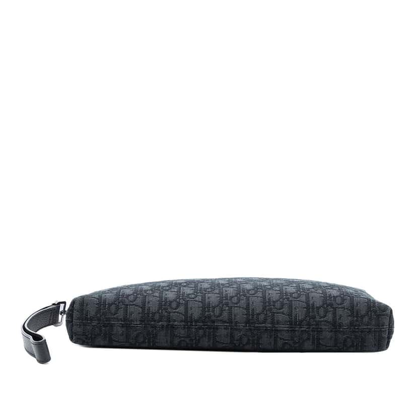 Dior Oblique Canvas A4 Zipped Pouch Black Canvas Good condition - Inside View