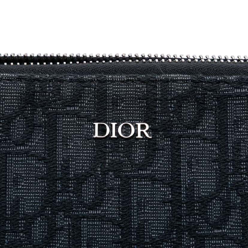 Dior Oblique Canvas A4 Zipped Pouch Black Canvas Good condition - Box View