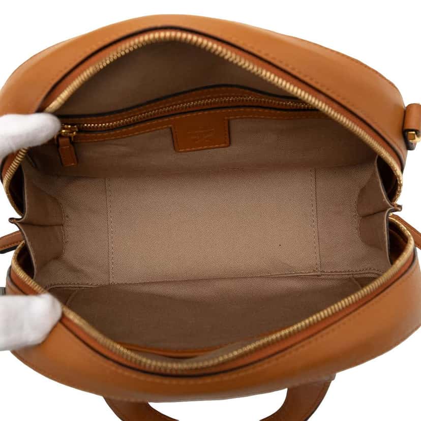MCM Visetos Coated Canvas Essential Disco Satchel Brown Canvas Very good condition - Model View