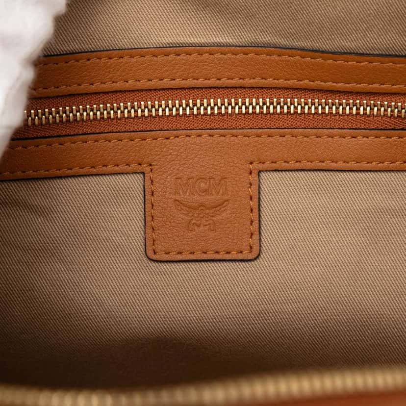 MCM Visetos Coated Canvas Essential Disco Satchel Brown Canvas Very good condition - Box View