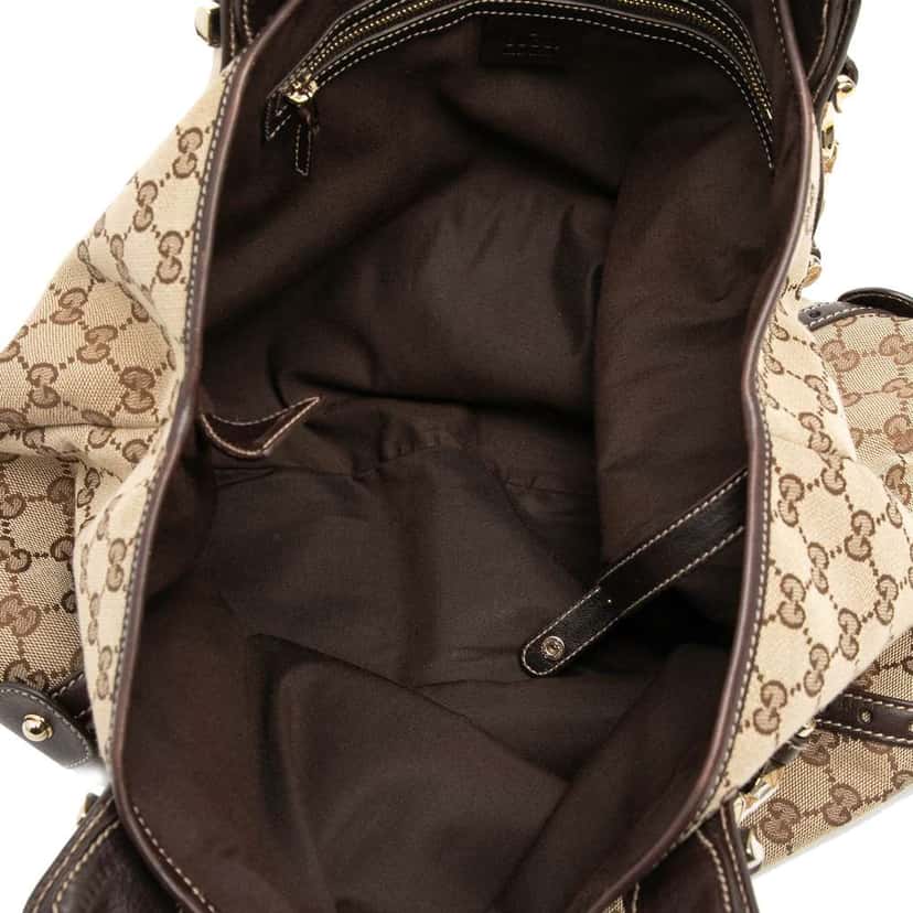Gucci GG Canvas Horsebit Pelham Shoulder Bag Brown Canvas Good condition - Model View