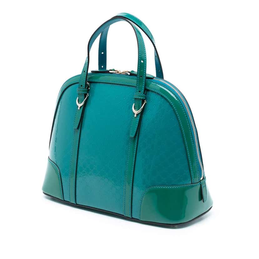 Gucci Small Microguccissima Bicolor Patent Nice Dome Satchel Blue Leather Very good condition - Back View