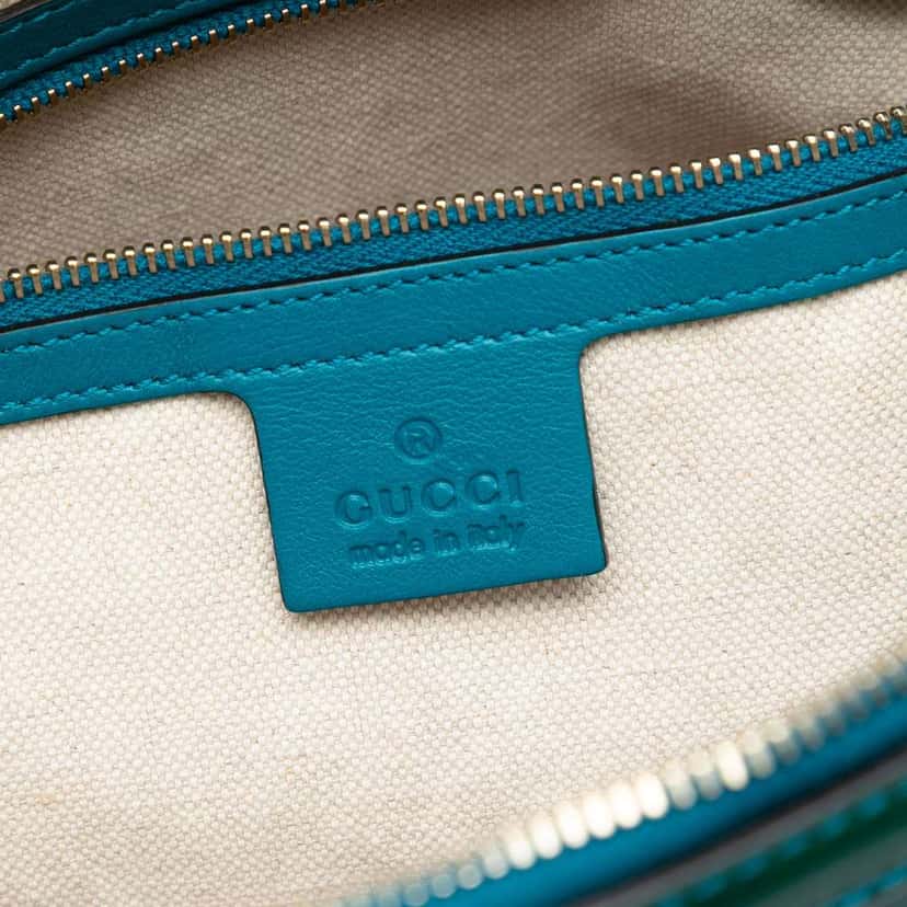 Gucci Small Microguccissima Bicolor Patent Nice Dome Satchel Blue Leather Very good condition - Box View