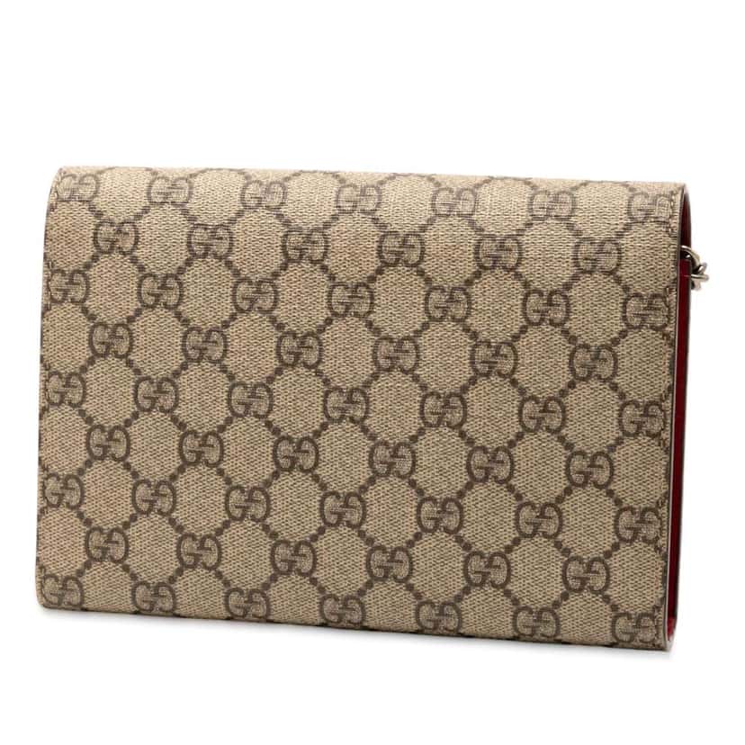 Gucci GG Supreme Dionysus Chain Wallet Brown Canvas Good condition - Back View