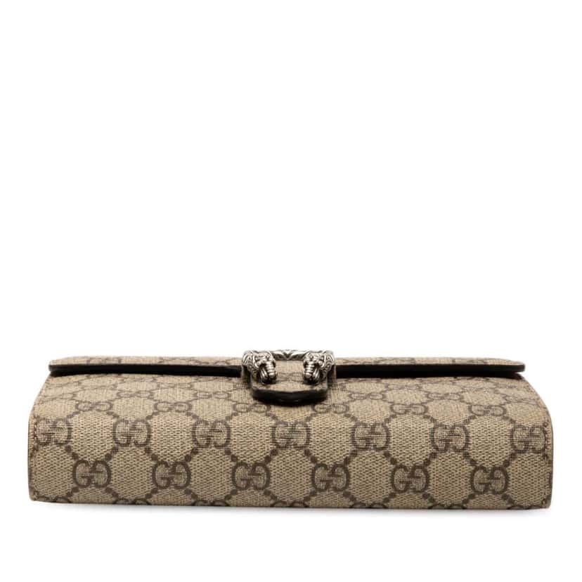Gucci GG Supreme Dionysus Chain Wallet Brown Canvas Good condition - Inside View