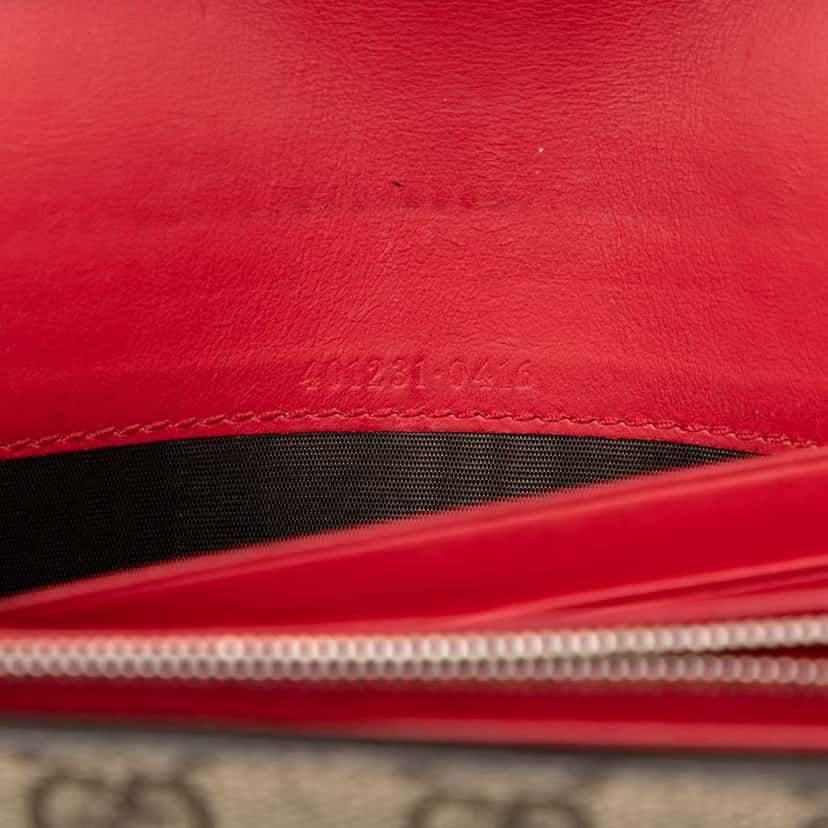 Gucci GG Supreme Dionysus Chain Wallet Brown Canvas Good condition - Box View