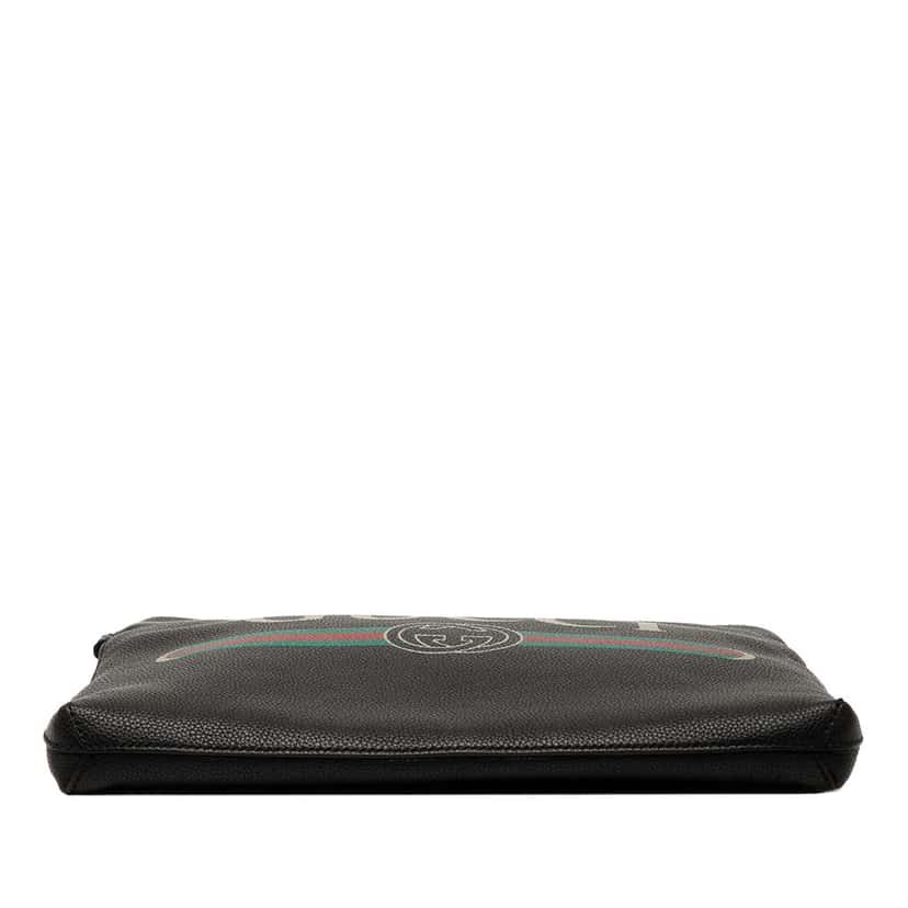 Gucci Leather Logo Clutch Black Leather Good condition - Inside View