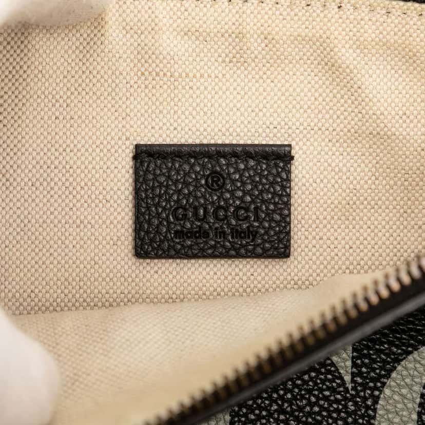 Gucci Leather Logo Clutch Black Leather Good condition - Box View