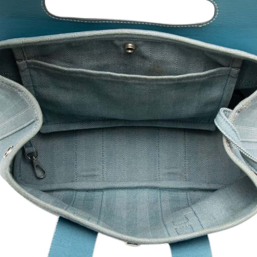 Hermès Toile and Swift Valparaiso PM Blue Canvas Good condition - Model View