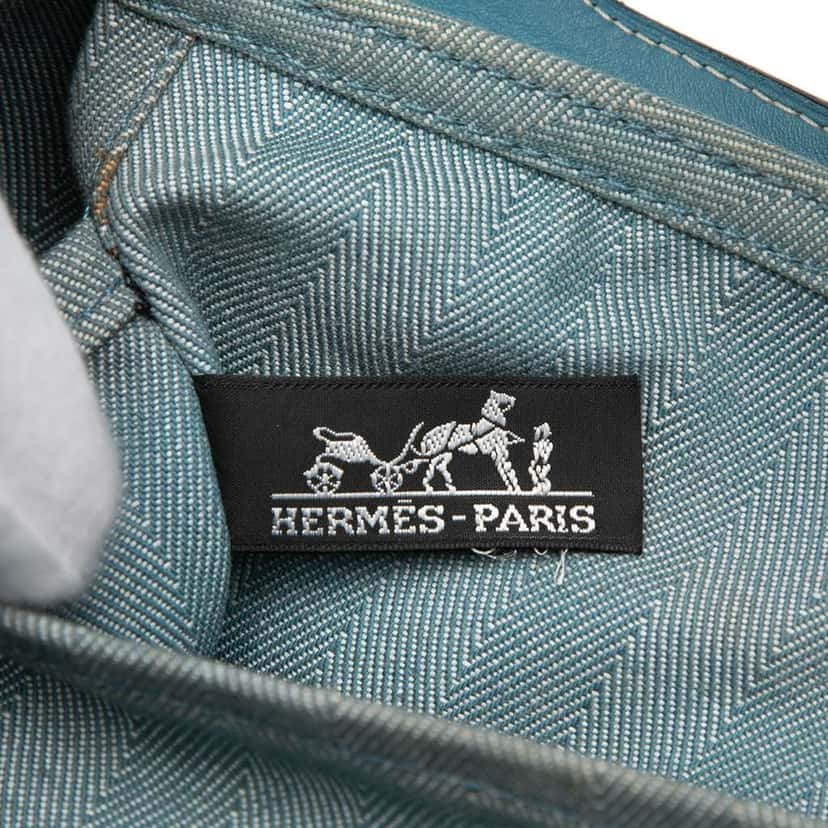 Hermès Toile and Swift Valparaiso PM Blue Canvas Good condition - Box View