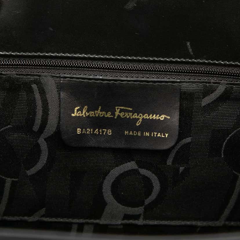 Salvatore Ferragamo Leather Vara Bow Satchel Black Leather Good condition - Box View