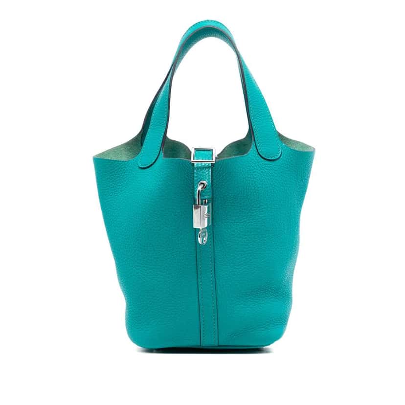 Hermès Clemence Picotin Lock 18 Blue Leather Very good condition - Front View