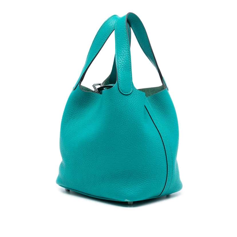 Hermès Clemence Picotin Lock 18 Blue Leather Very good condition - Back View