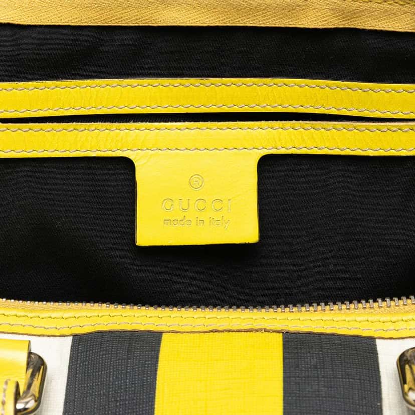 Gucci Medium GG Supreme Joy Web Boston White Canvas Fair condition - Box View