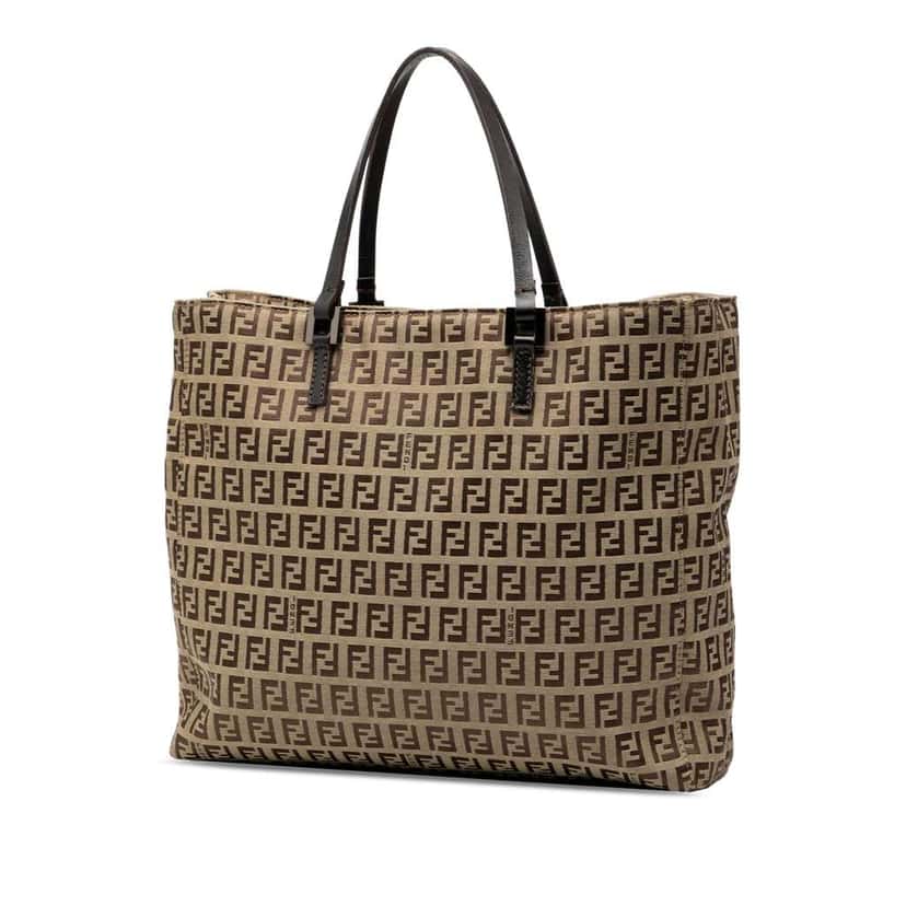 Fendi Zucchino Canvas Tote Brown Canvas Good condition - Back View